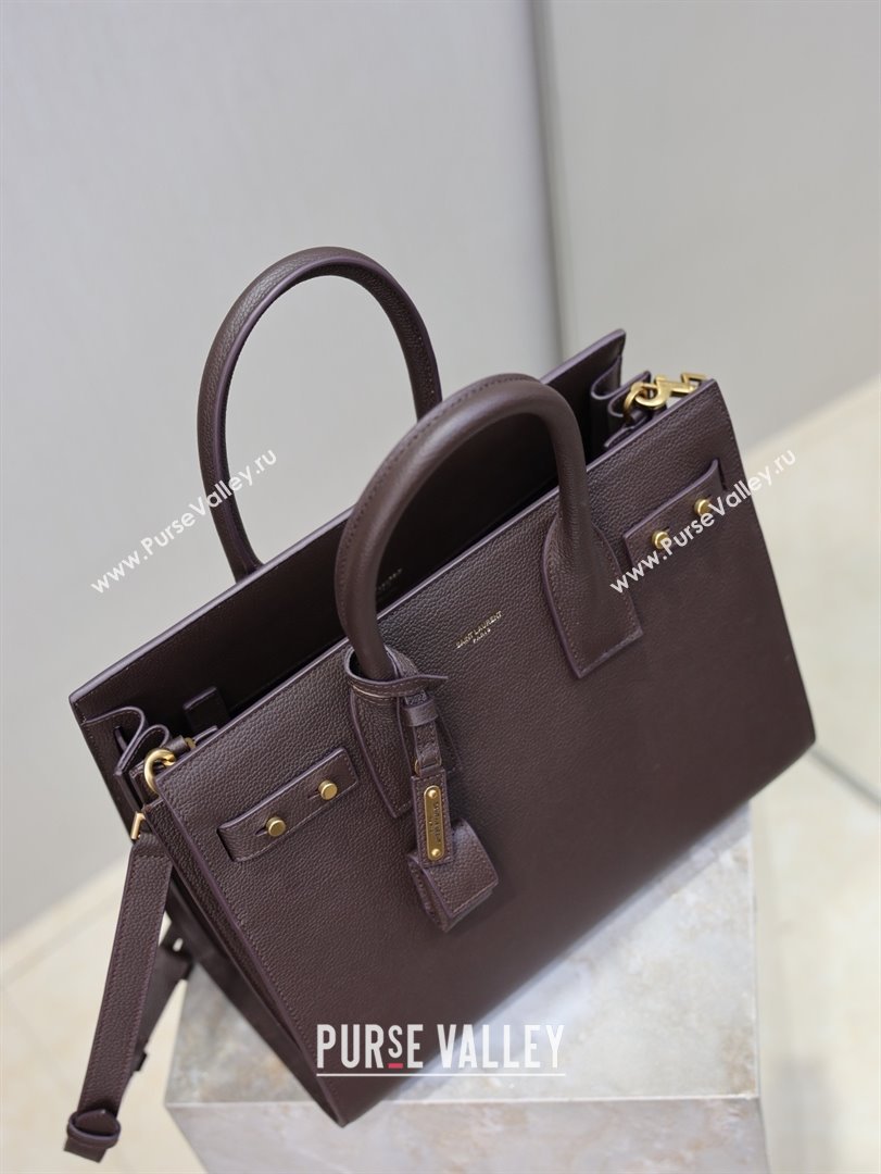 Saint Laurent Sac De Jour Small Tote bag in Grained Leather 378299 Coffee 2026 (YY-26011307)