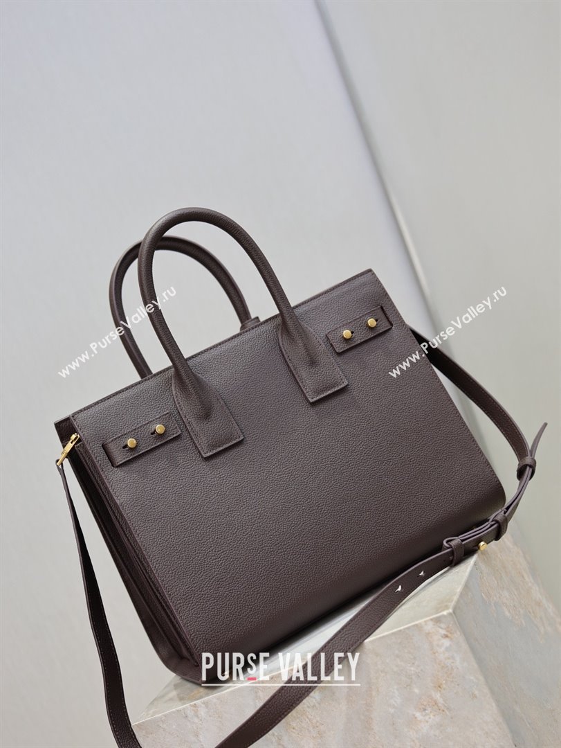 Saint Laurent Sac De Jour Small Tote bag in Grained Leather 378299 Coffee 2026 (YY-26011307)