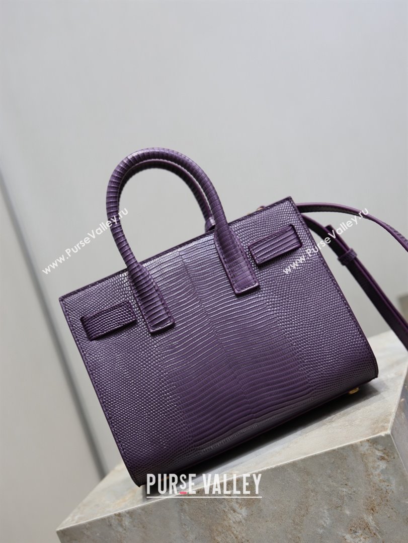Saint Laurent Sac De Jour Nano Tote bag in Lizard Calfskin 717440 Purple 2026 (YY-26011308)