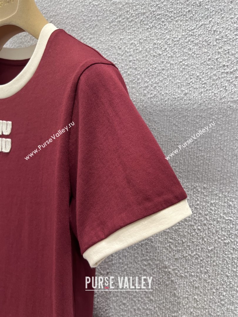 Miu Miu Cotton T-shirt M011414 Deep Red 2026 (Q-26011414)