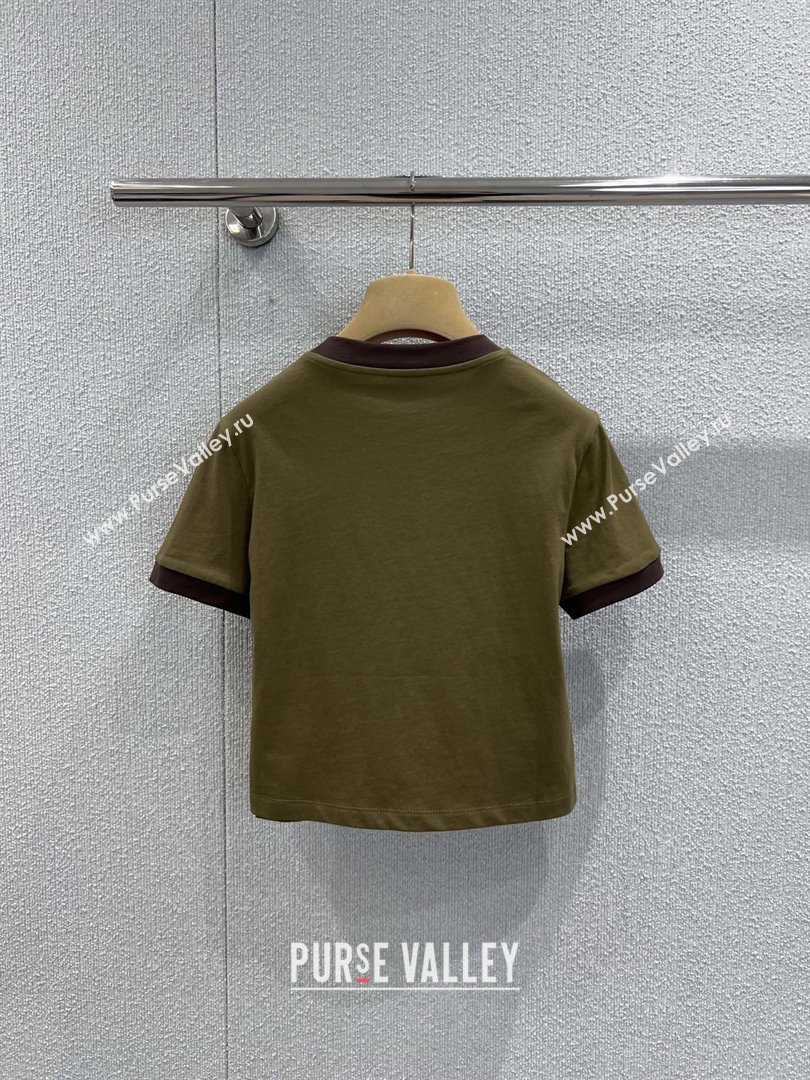 Miu Miu Cotton T-shirt M011415 Army Green 2026 (Q-26011415)
