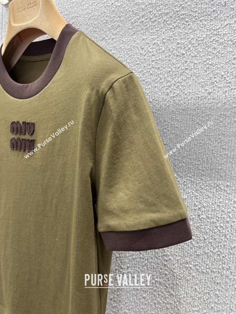 Miu Miu Cotton T-shirt M011415 Army Green 2026 (Q-26011415)