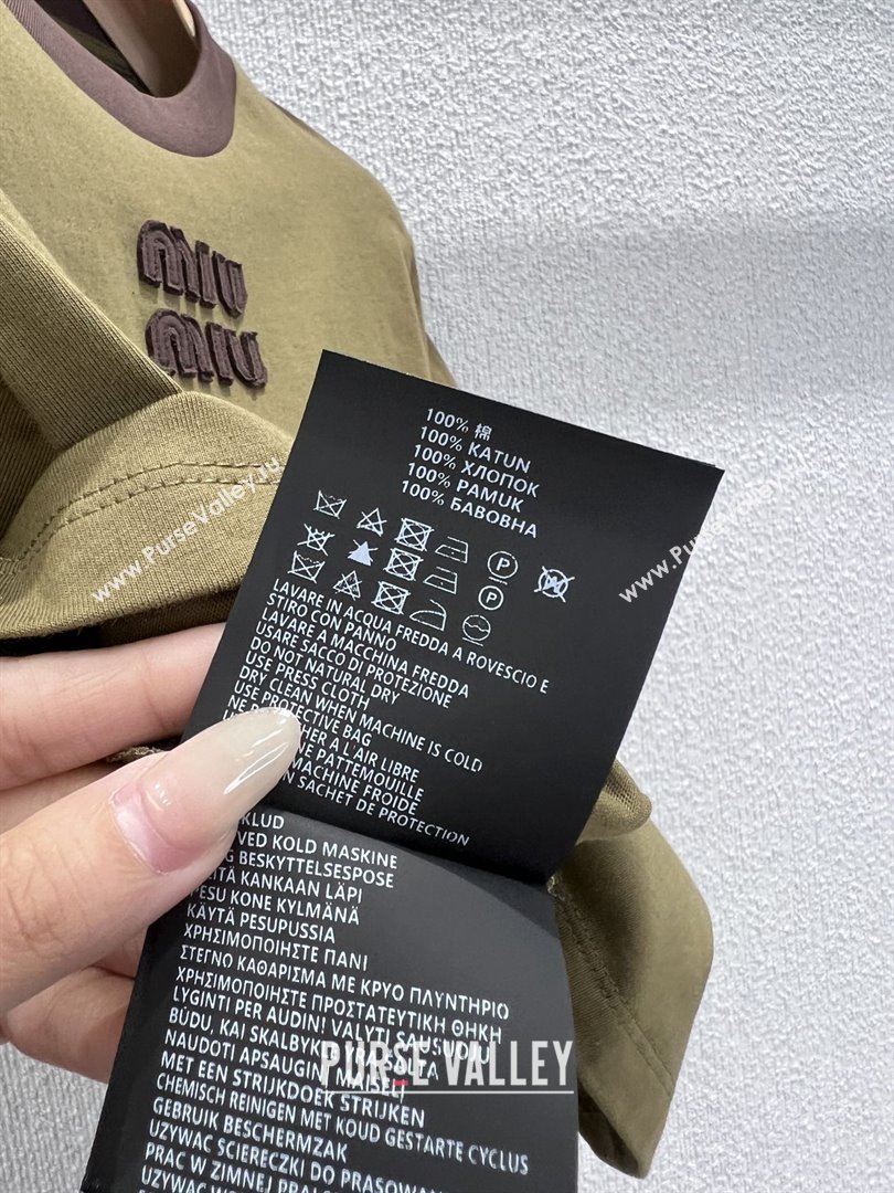 Miu Miu Cotton T-shirt M011415 Army Green 2026 (Q-26011415)