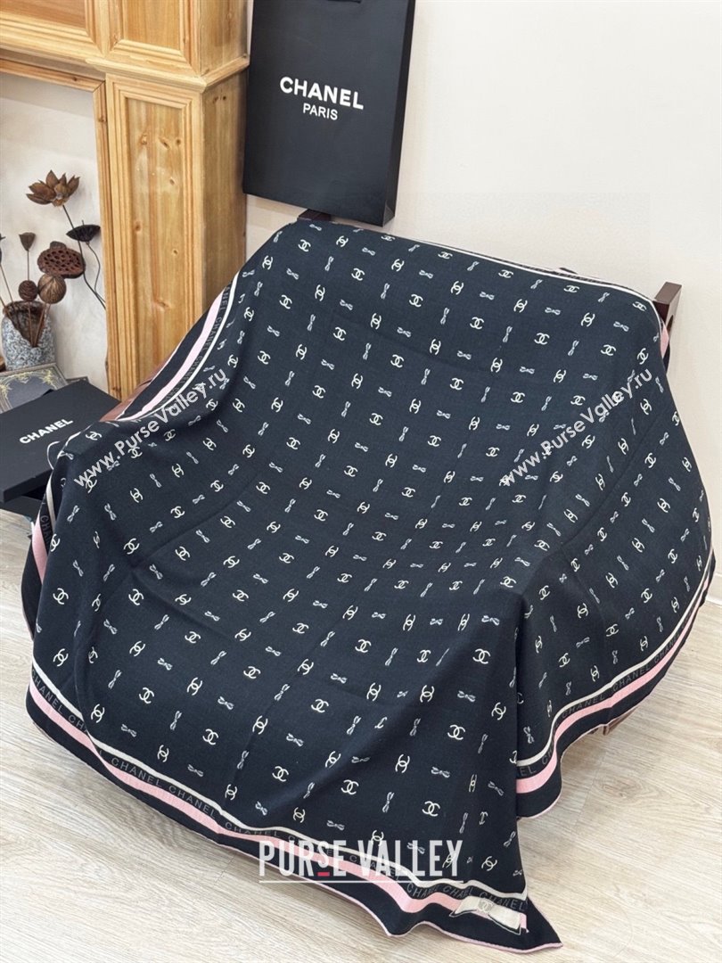 Chanel Cashmere Silk Square Scarf CH011602 Black 2026 (A-26011602)