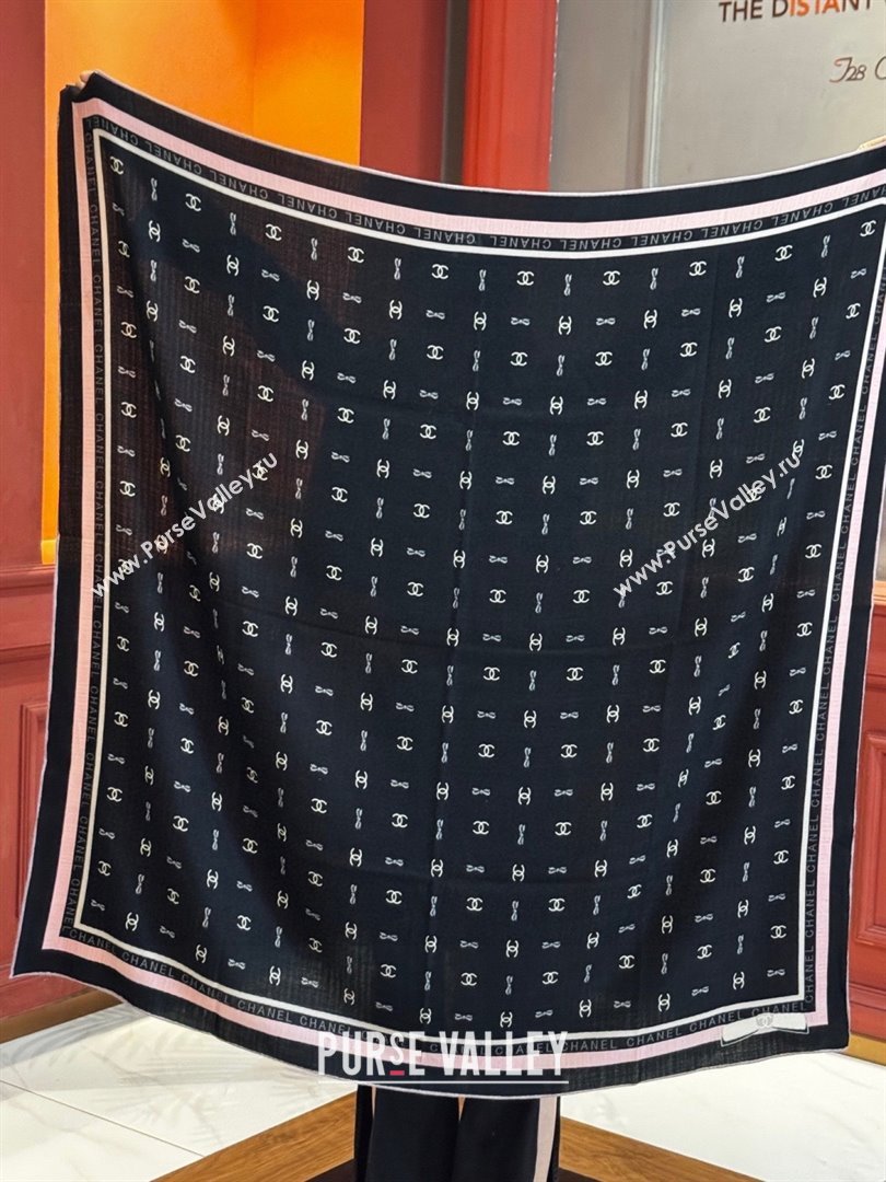 Chanel Cashmere Silk Square Scarf CH011602 Black 2026 (A-26011602)