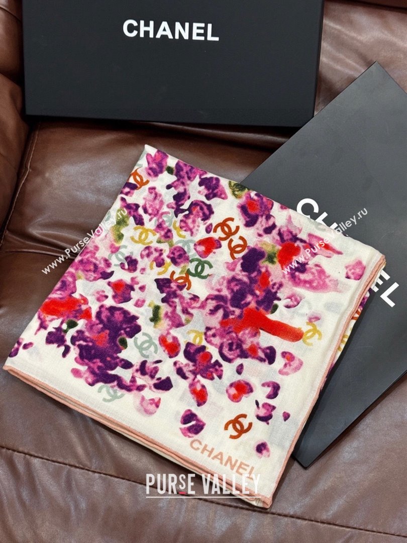 Chanel Cashmere Silk Square Scarf CH011607 White 2026 (A-26011607)