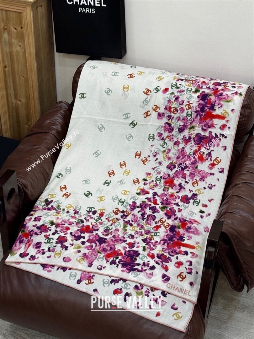 Chanel Cashmere Silk Square Scarf CH011607 White 2026 (A-26011607)