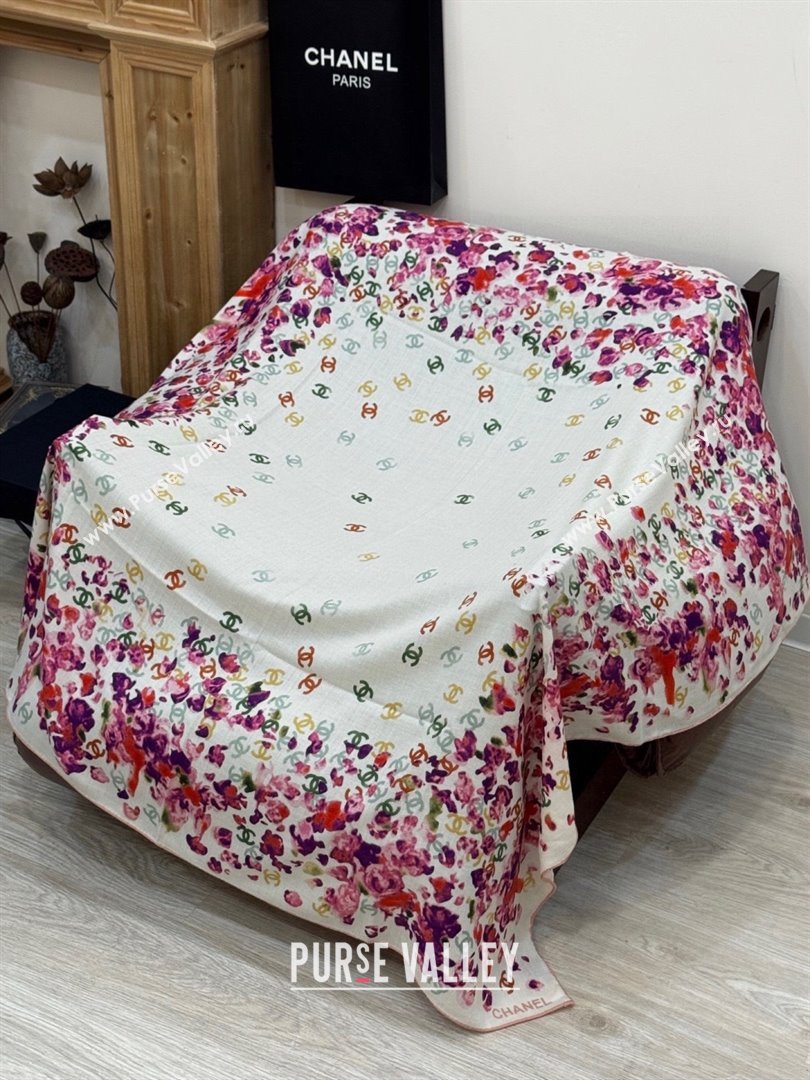 Chanel Cashmere Silk Square Scarf CH011607 White 2026 (A-26011607)