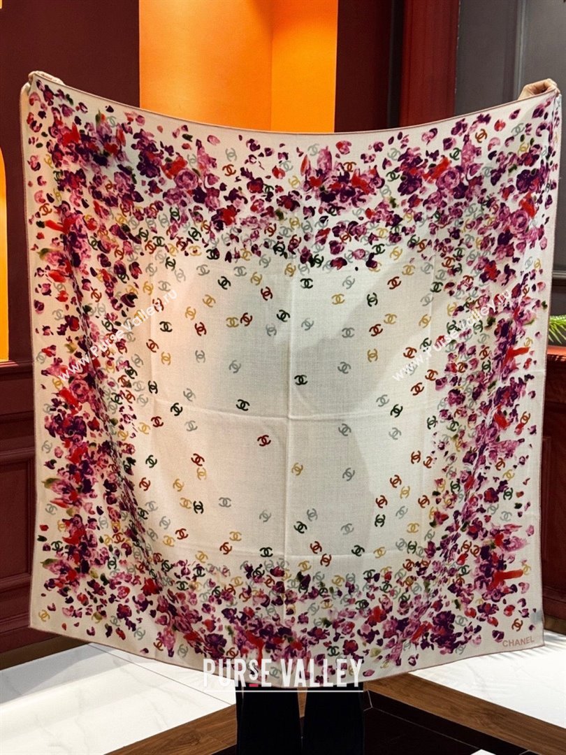 Chanel Cashmere Silk Square Scarf CH011607 White 2026 (A-26011607)