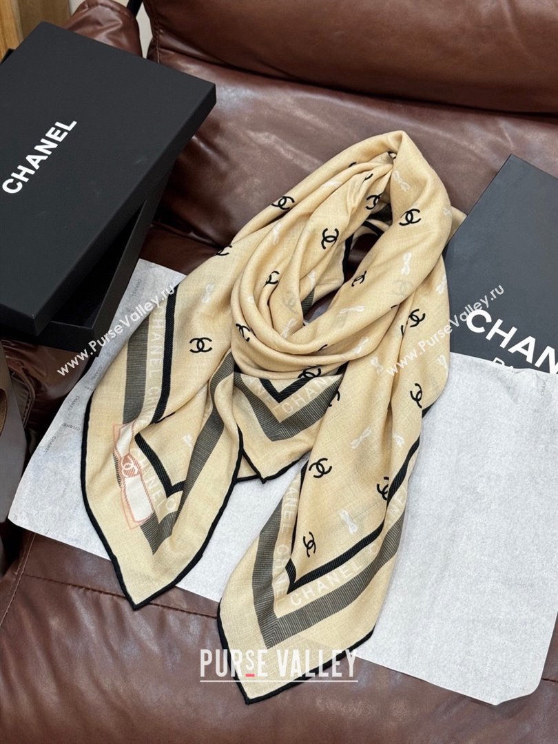 Chanel Cashmere Silk Square Scarf CH011601 Beige 2026 (A-26011601)