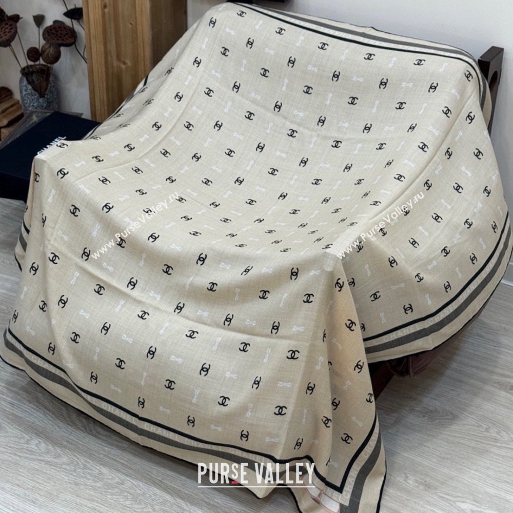 Chanel Cashmere Silk Square Scarf CH011601 Beige 2026 (A-26011601)