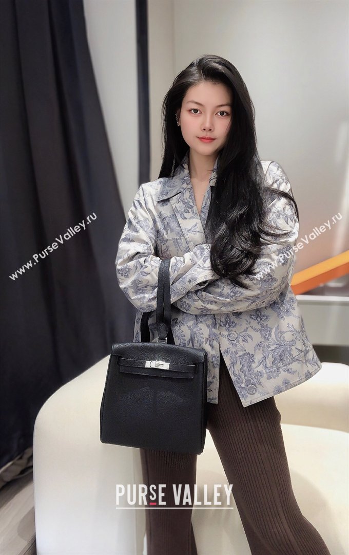 Hermes Kelly Ado Backpack 22cm in Togo Leather Black/Silver 2026(Half Handmade) (XX-26012102)