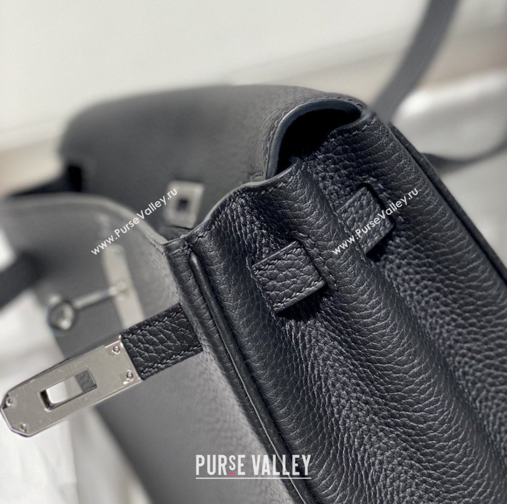 Hermes Kelly Ado Backpack 22cm in Togo Leather Black/Silver 2026(Half Handmade) (XX-26012102)
