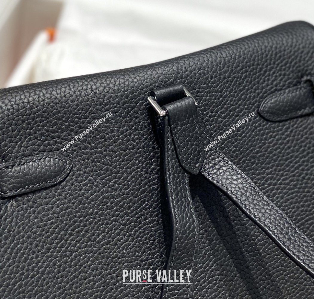 Hermes Kelly Ado Backpack 22cm in Togo Leather Black/Silver 2026(Half Handmade) (XX-26012102)