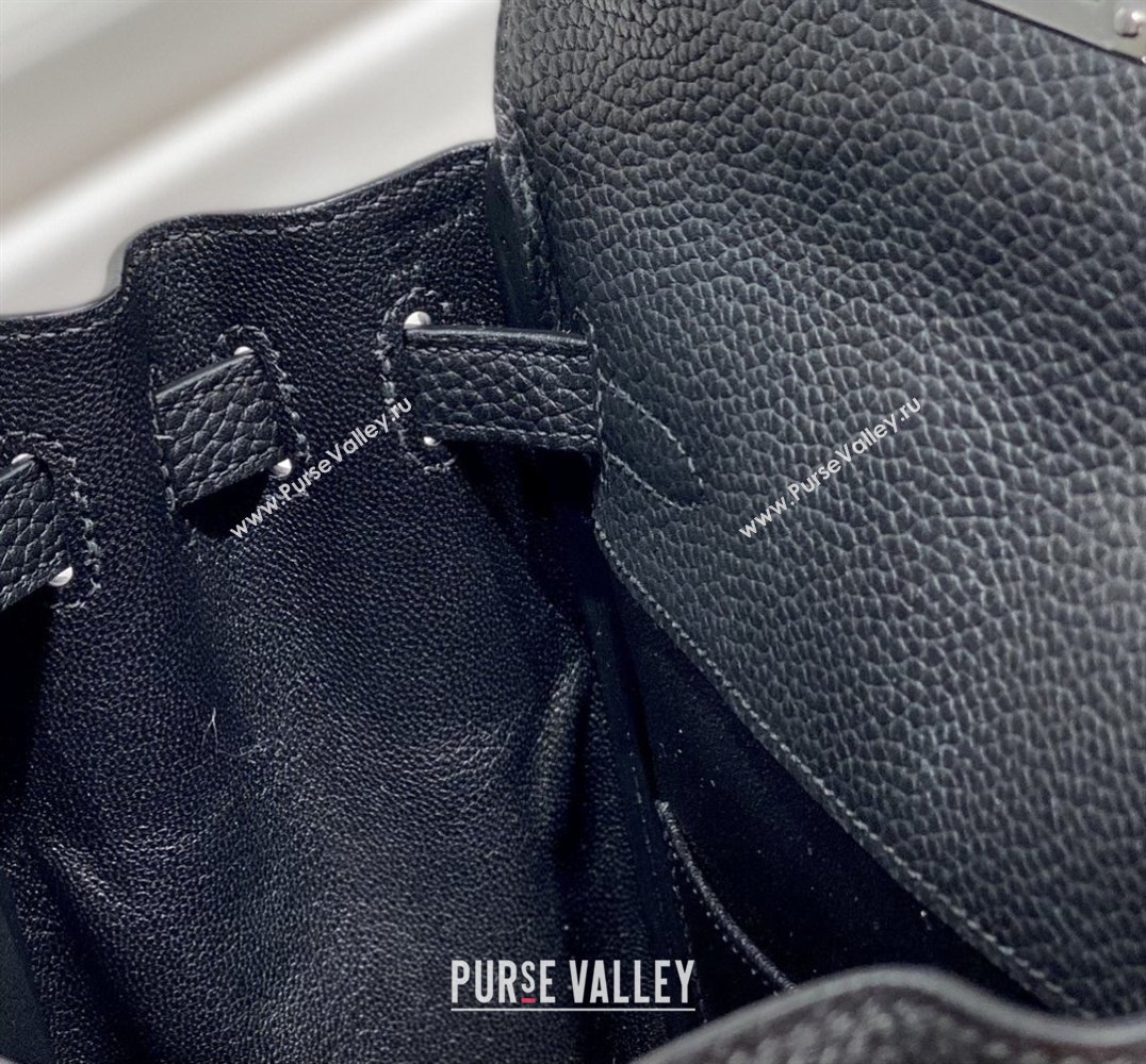 Hermes Kelly Ado Backpack 22cm in Togo Leather Black/Silver 2026(Half Handmade) (XX-26012102)
