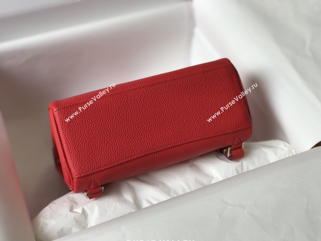 Hermes Kelly Ado Backpack 22cm in Togo Leather Red/Gold 2026(Half Handmade) (XX-26012104)