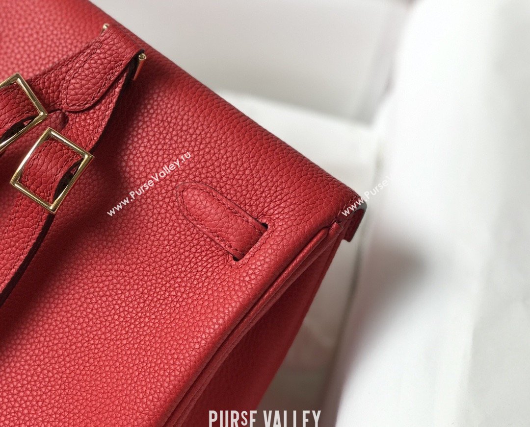 Hermes Kelly Ado Backpack 22cm in Togo Leather Red/Gold 2026(Half Handmade) (XX-26012104)