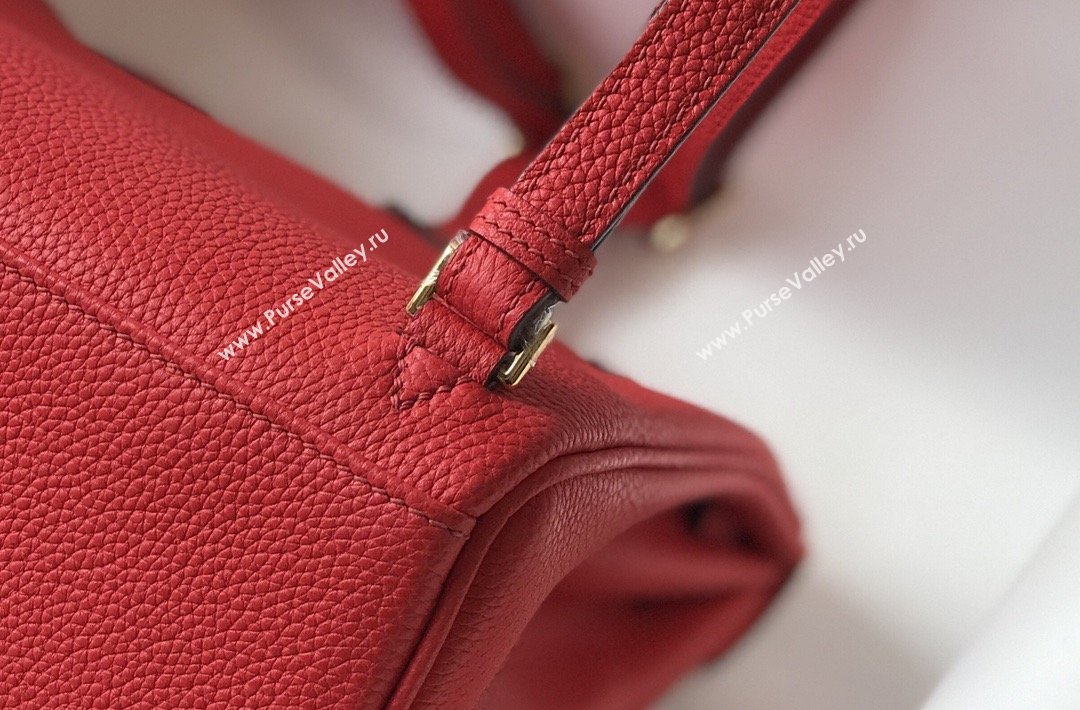 Hermes Kelly Ado Backpack 22cm in Togo Leather Red/Gold 2026(Half Handmade) (XX-26012104)