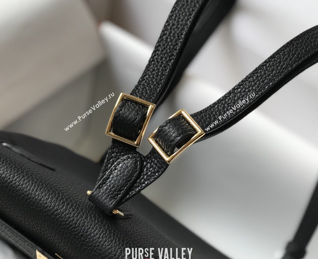 Hermes Kelly Ado Backpack 22cm in Togo Leather Black/Gold 2026(Half Handmade) (XX-26012105)