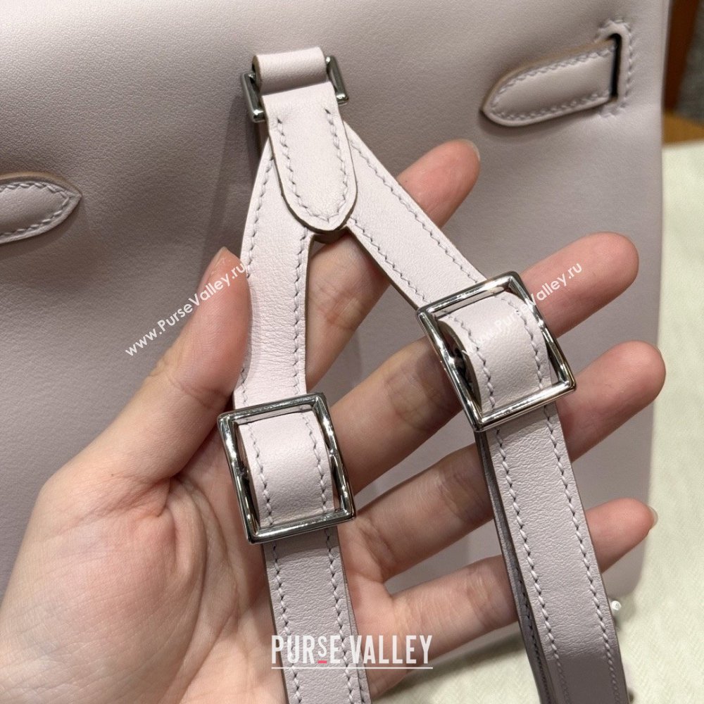 Hermes Kelly Ado Backpack 22cm in Swift Leather 09 Mauve Pale/Silver 2026(Half Handmade) (XX-26012110)