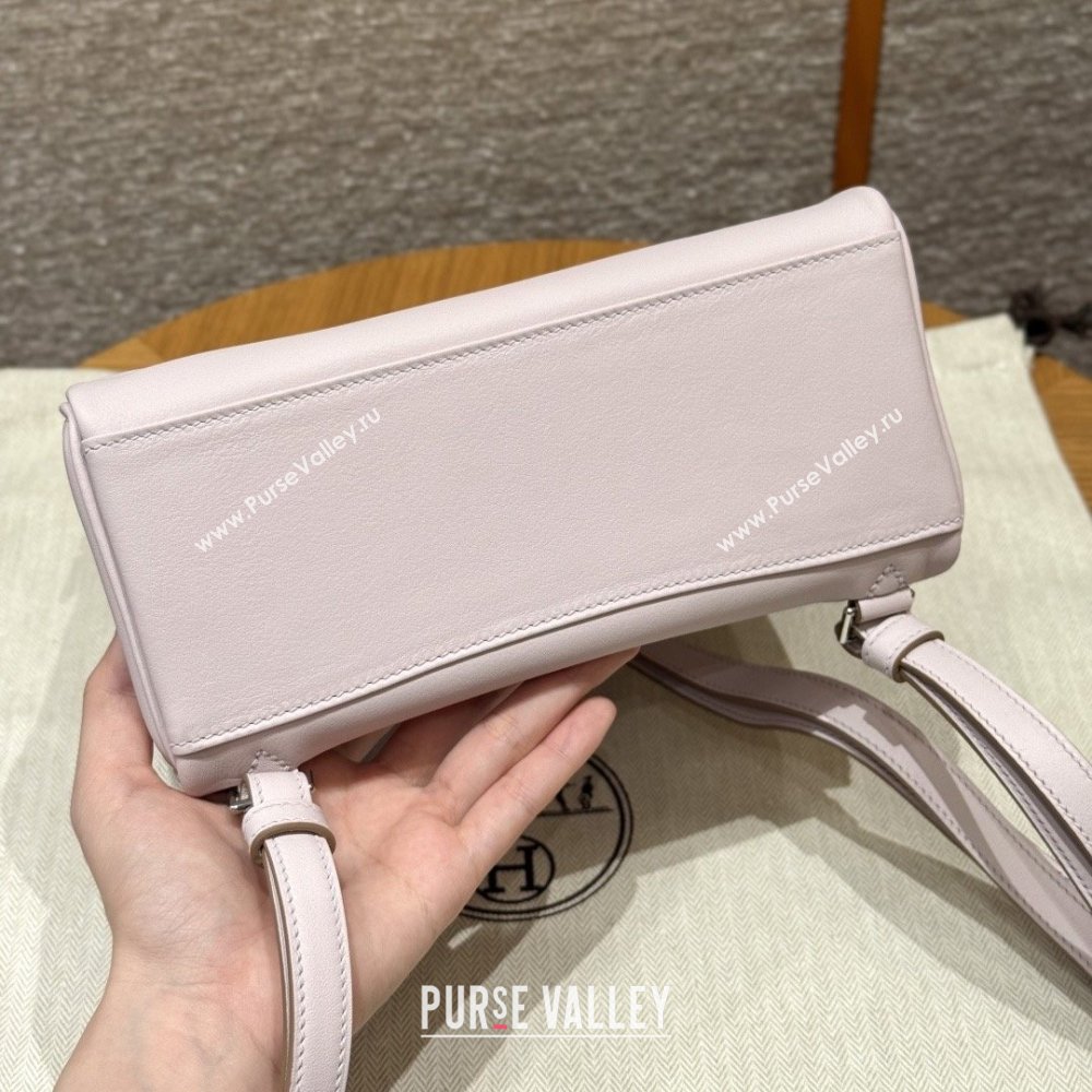 Hermes Kelly Ado Backpack 22cm in Swift Leather 09 Mauve Pale/Silver 2026(Half Handmade) (XX-26012110)