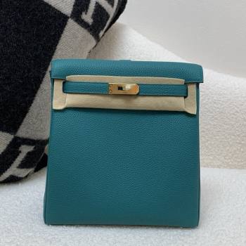 Hermes Kelly Ado Backpack 22cm in Togo Leather Verona Green/Gold 2026(Half Handmade) (XX-26012109)