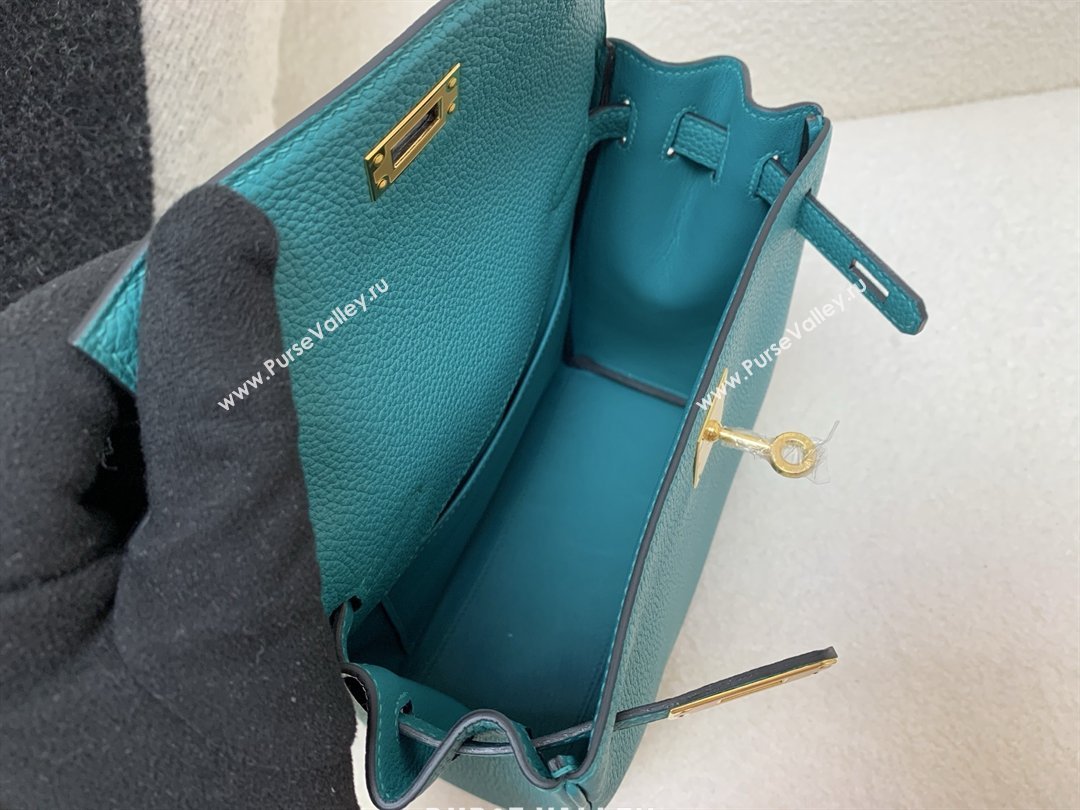 Hermes Kelly Ado Backpack 22cm in Togo Leather Verona Green/Gold 2026(Half Handmade) (XX-26012109)