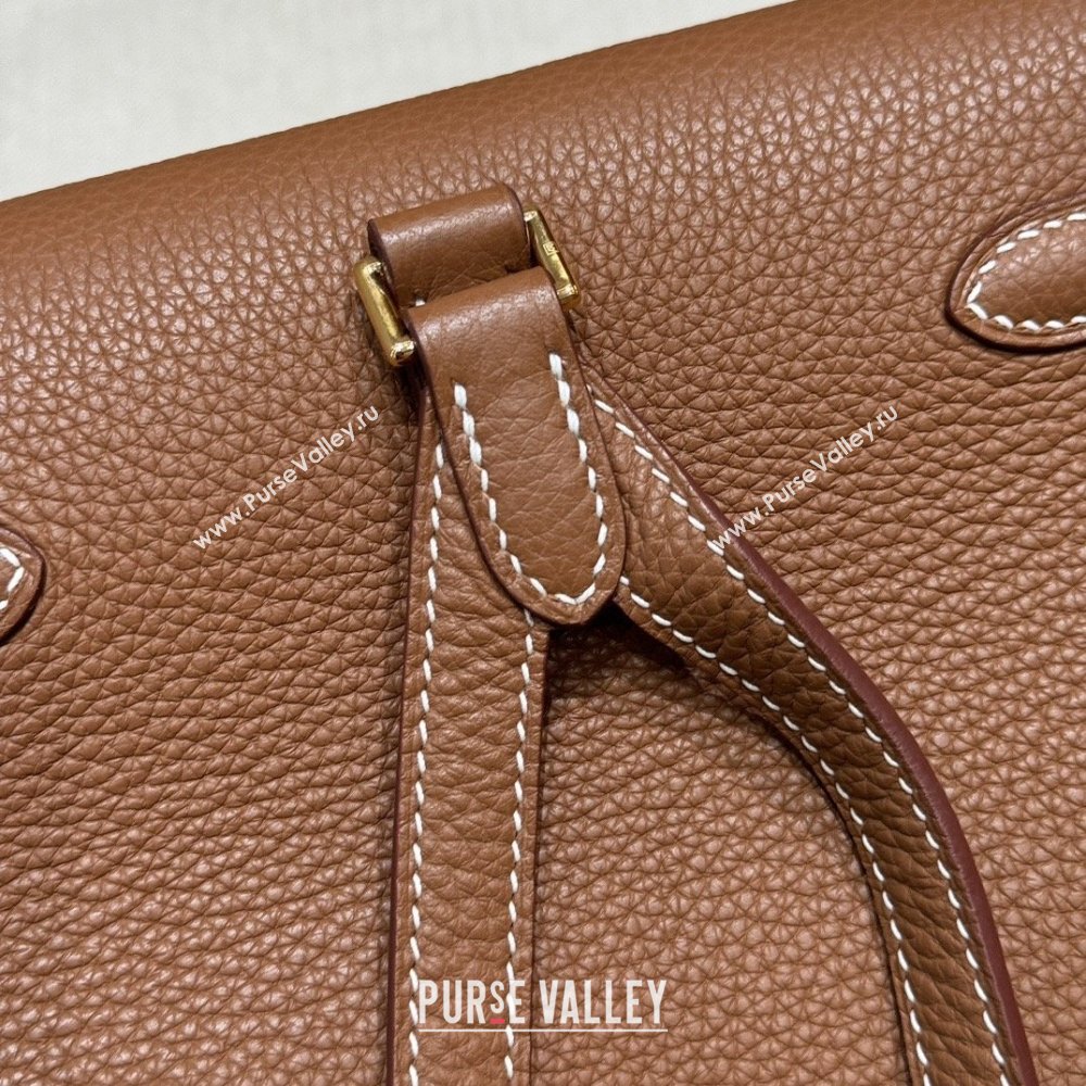 Hermes Kelly Ado Backpack 22cm in Togo Leather Brown/Gold 2026(Half Handmade) (XX-26012107)
