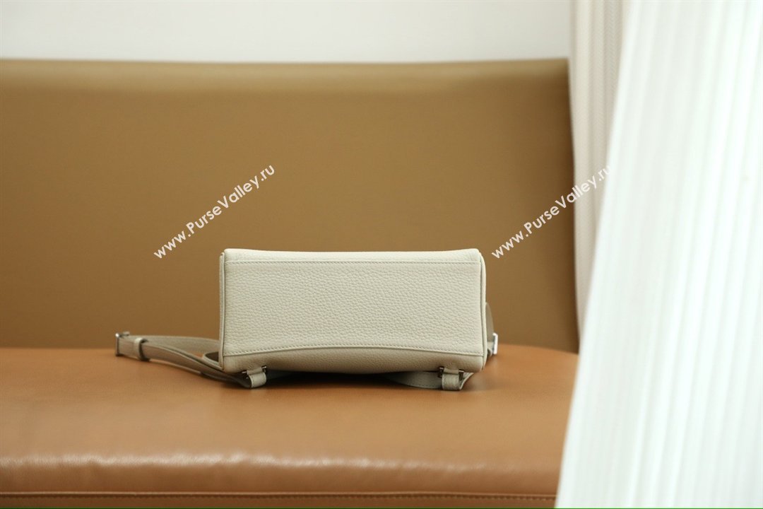 Hermes Kelly Ado Backpack 22cm in Taurillon Clemence Leather Beton White/Silver 2026(Full Handmade) (XYA-26012112)