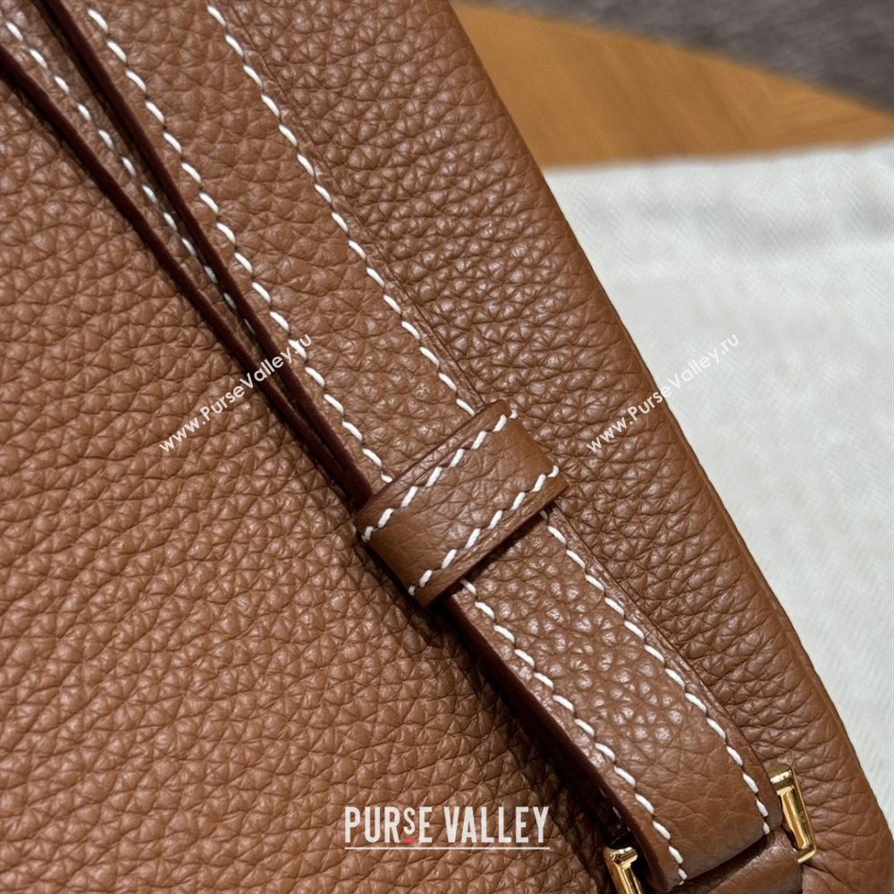 Hermes Kelly Ado Backpack 22cm in Togo Leather Brown/Gold 2026(Half Handmade) (XX-26012107)