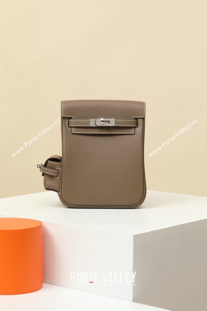 Hermes Kelly Jump Backpack KJ18 18cm in Swift Leather Etoupe/Silver 2026(Handmade) (XX-26012117)