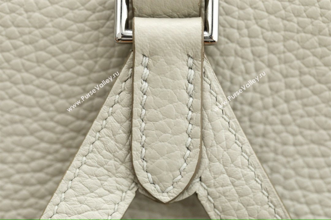 Hermes Kelly Ado Backpack 22cm in Taurillon Clemence Leather Beton White/Silver 2026(Full Handmade) (XYA-26012112)