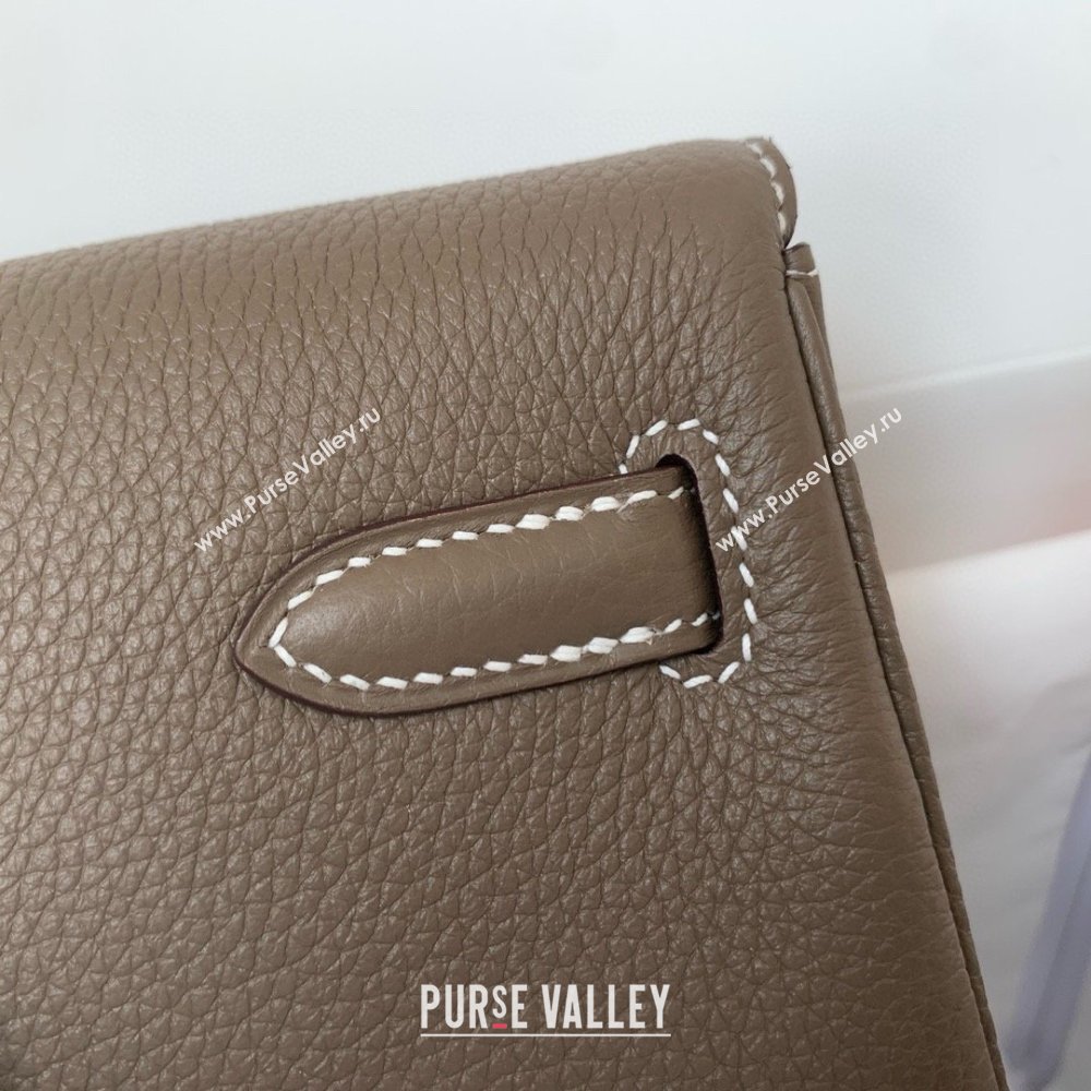 Hermes Kelly Ado Backpack 22cm in Togo Leather Etoupe/Gold 2026(Half Handmade) (XX-26012108)