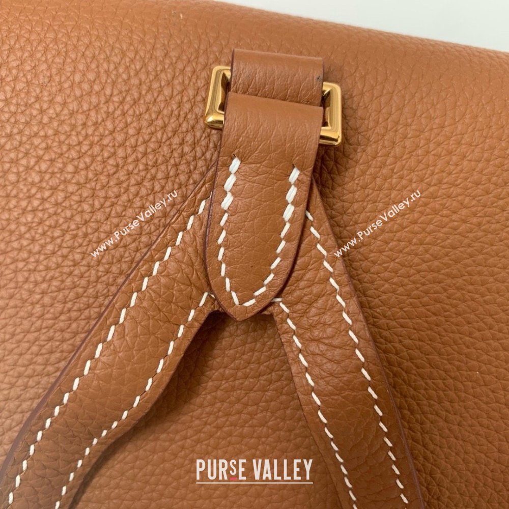 Hermes Kelly Ado Backpack 22cm in Togo Leather Brown/Gold 2026(Half Handmade) (XX-26012107)