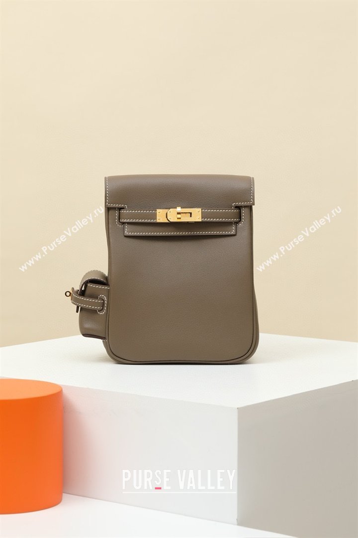 Hermes Kelly Jump Backpack KJ18 18cm in Swift Leather Etoupe/Gold 2026(Handmade) (XX-26012118)