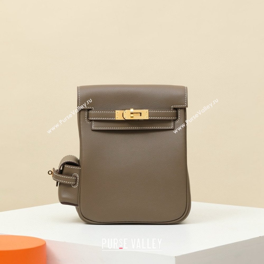 Hermes Kelly Jump Backpack KJ18 18cm in Swift Leather Etoupe/Gold 2026(Handmade) (XX-26012118)