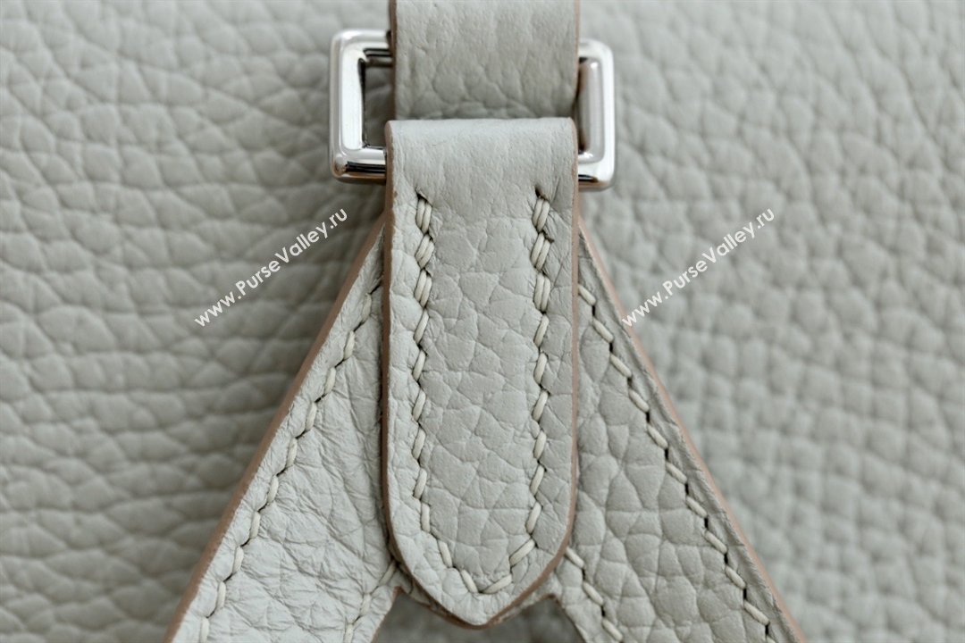 Hermes Kelly Ado Backpack 22cm in Taurillon Clemence Leather Gris Perle/Silver 2026(Half Handmade) (XYA-26012113)