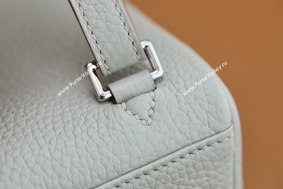 Hermes Kelly Ado Backpack 22cm in Taurillon Clemence Leather Gris Perle/Silver 2026(Half Handmade) (XYA-26012113)