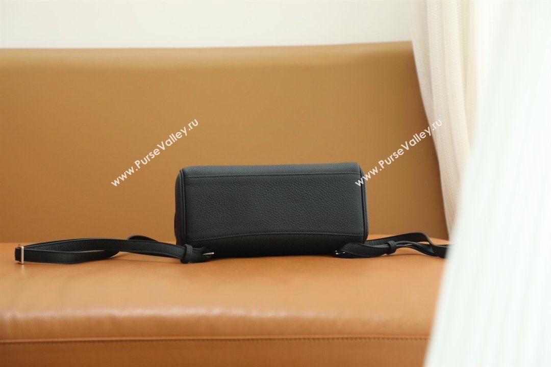 Hermes Kelly Ado Backpack 22cm in Taurillon Clemence Leather Black/Silver 2026(Half Handmade) (XYA-26012114)