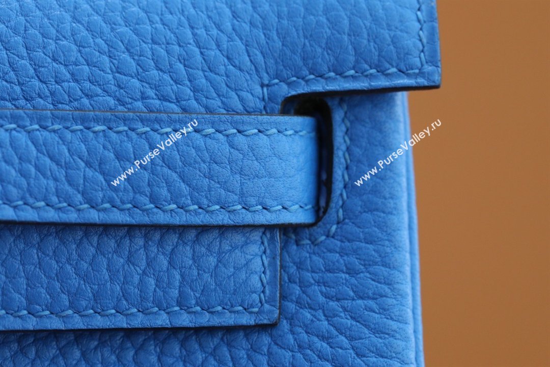 Hermes Kelly Ado Backpack 22cm in Taurillon Clemence Leather Blue/Silver 2026(Half Handmade) (XYA-26012115)