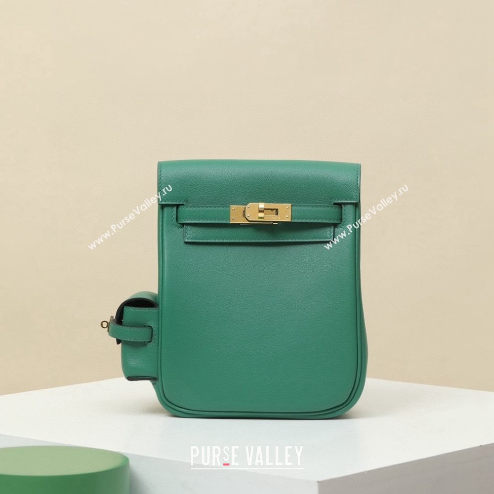 Hermes Kelly Jump Backpack KJ18 18cm in Swift Leather Green/Gold 2026(Handmade) (XX-26012120)