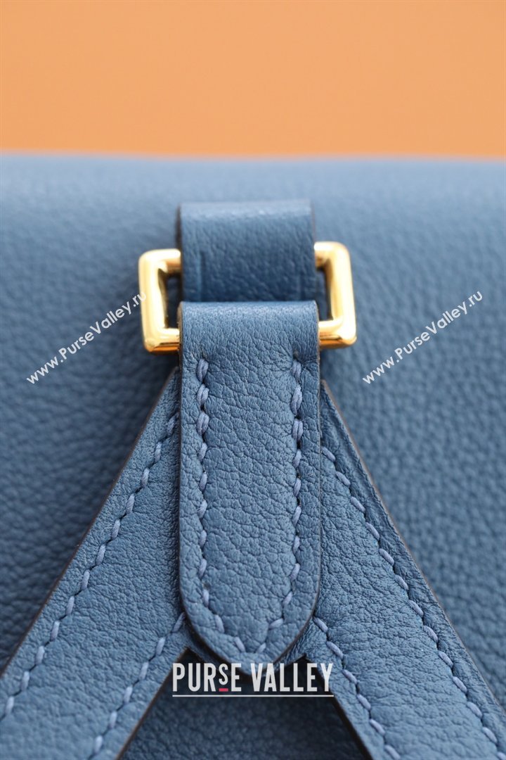 Hermes Kelly Ado Backpack 22cm in Evercolor Leather Navy Blue/Gold 2026(Half Handmade) (XYA-26012116)