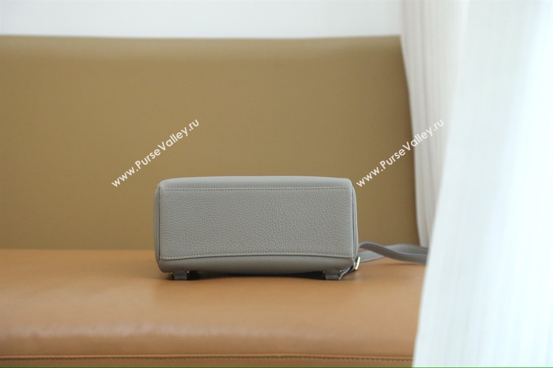 Hermes Kelly Ado Backpack 22cm in Taurillon Clemence Leather Gris Asphalte Grey/Gold 2026(Full Handmade) (XYA-26012111)