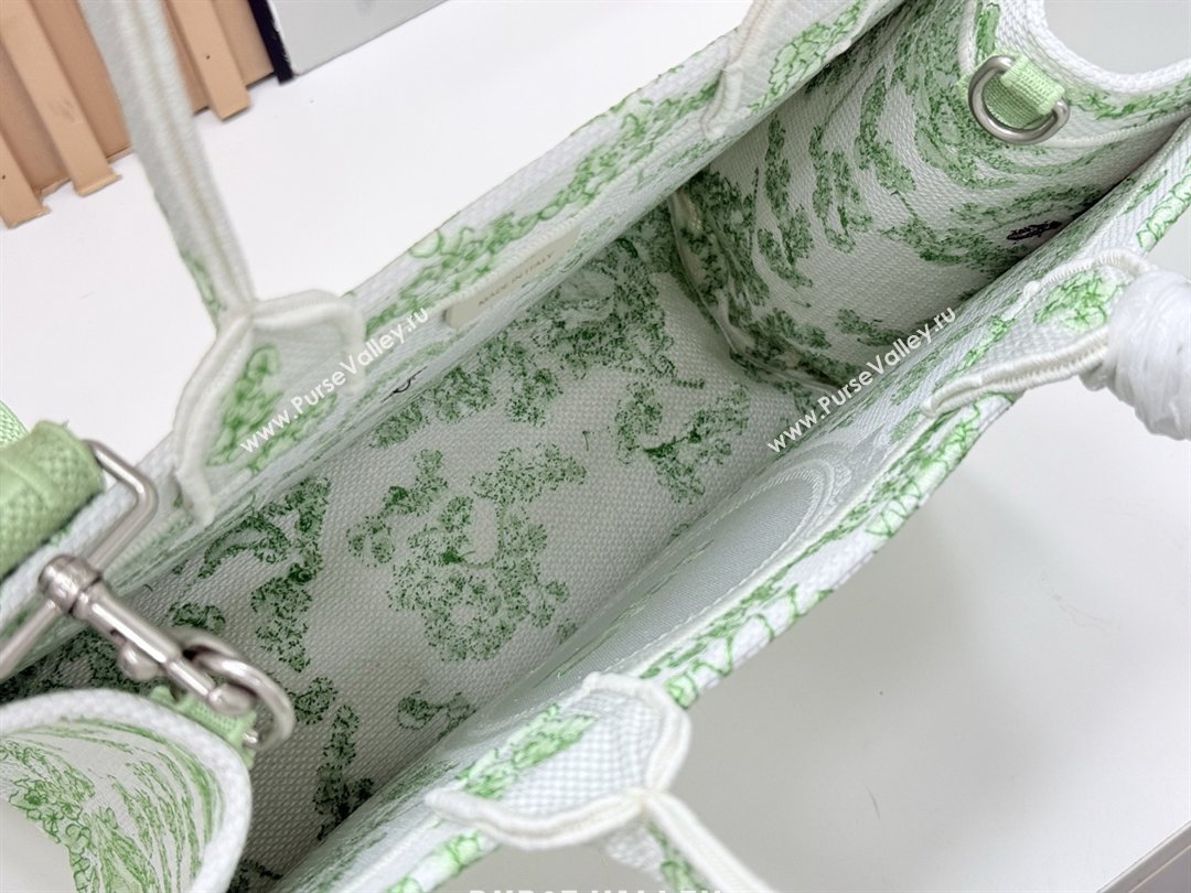 Dior Medium Dior Book Tote with Strap Green Multicolor Toile de Jouy Clover Embroidery 2026 (BF-26012209)