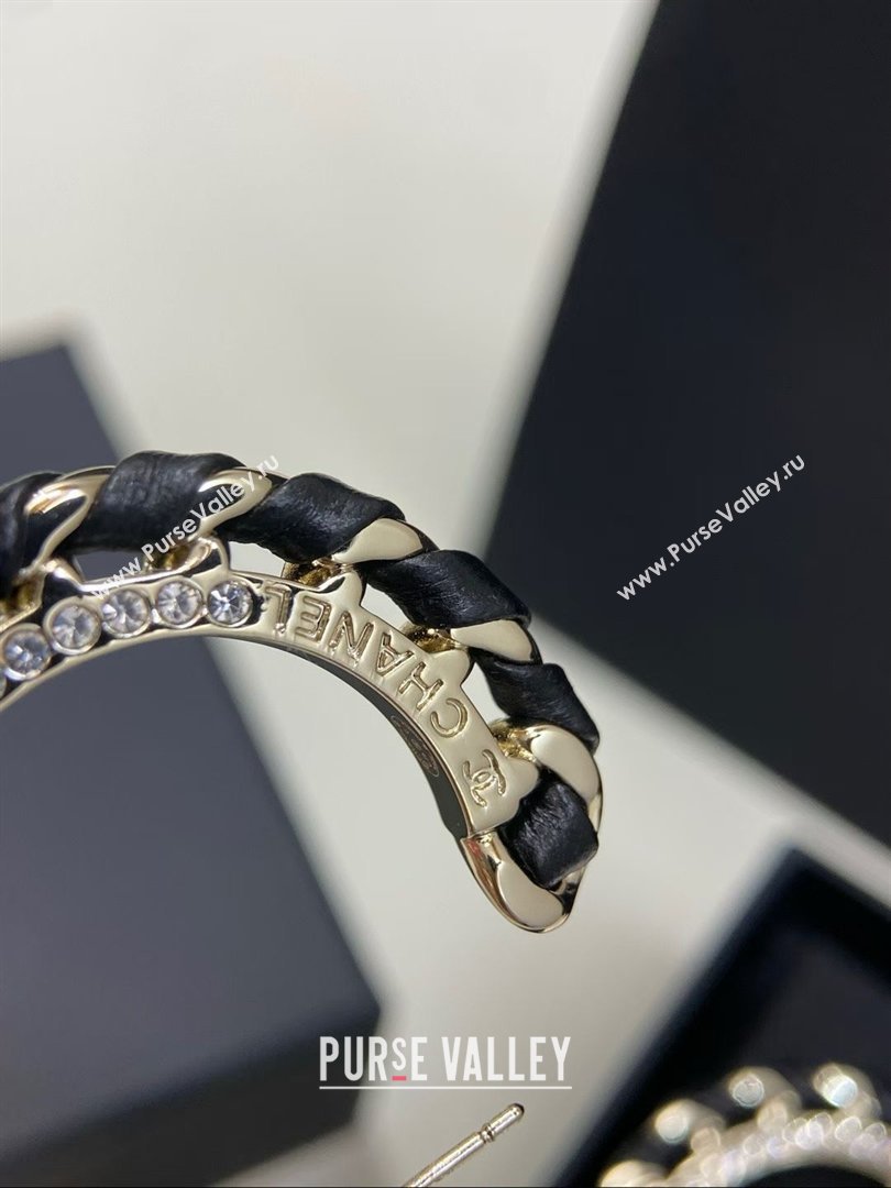Chanel Lambskin Chain Hoop Earrings CH013009 Black 2026 (YF-26013009)