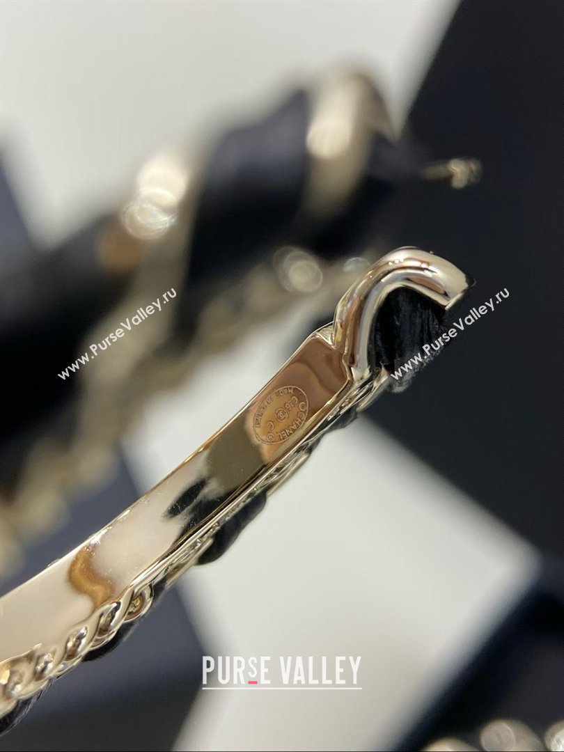 Chanel Lambskin Chain Hoop Earrings CH013009 Black 2026 (YF-26013009)