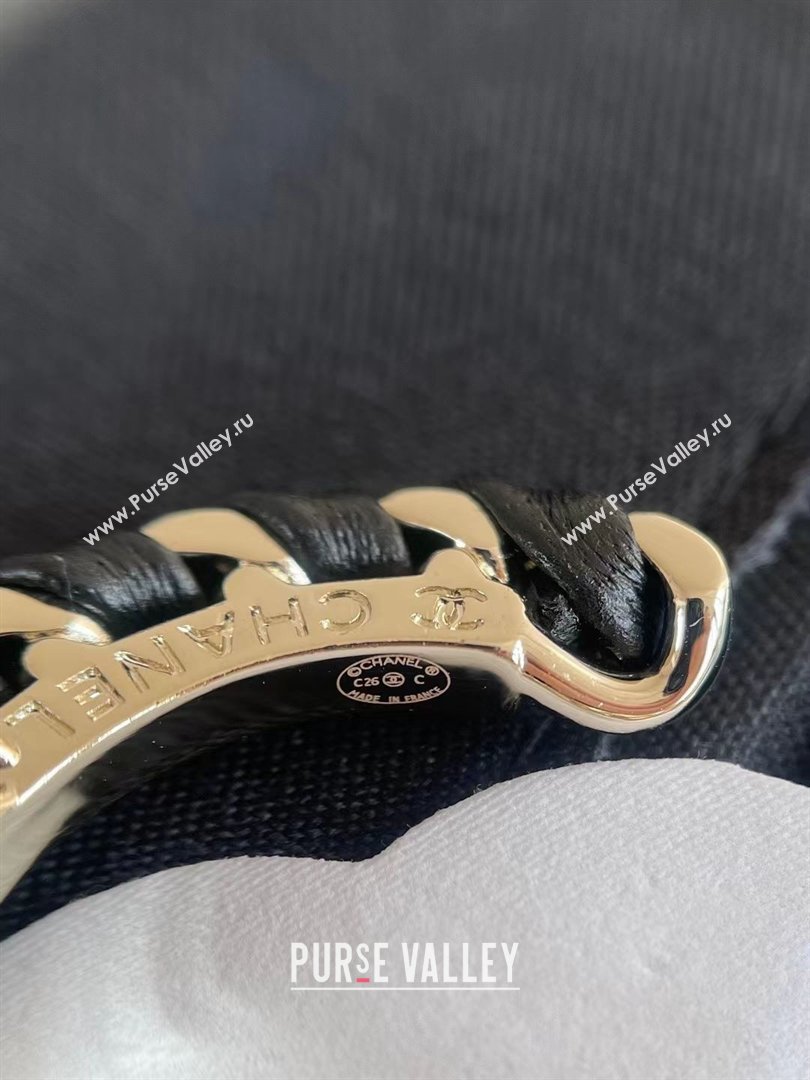 Chanel Lambskin Chain Hoop Earrings CH013009 Black 2026 (YF-26013009)