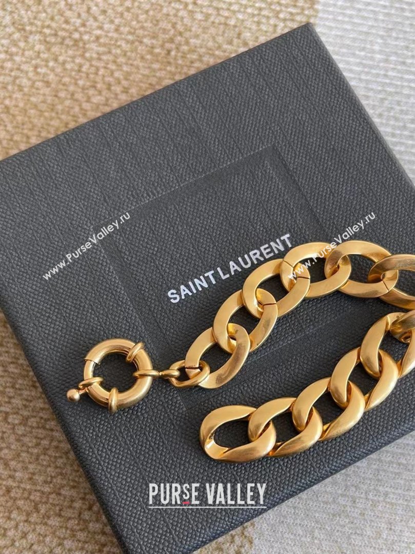 Saint Laurent Brass Chain Bracelet S013011 Gold 2026 (YF-26013011)