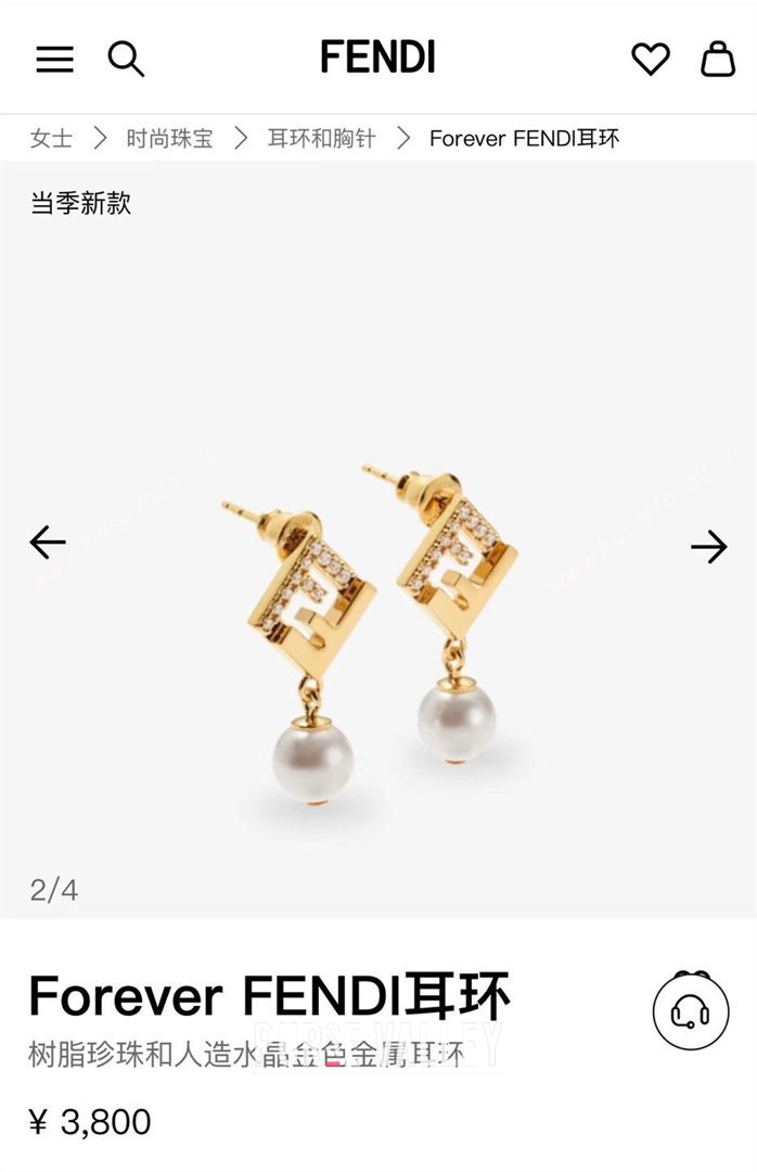 Fendi Forever Earrings F012809 Gold 2026 (YF-26012809)