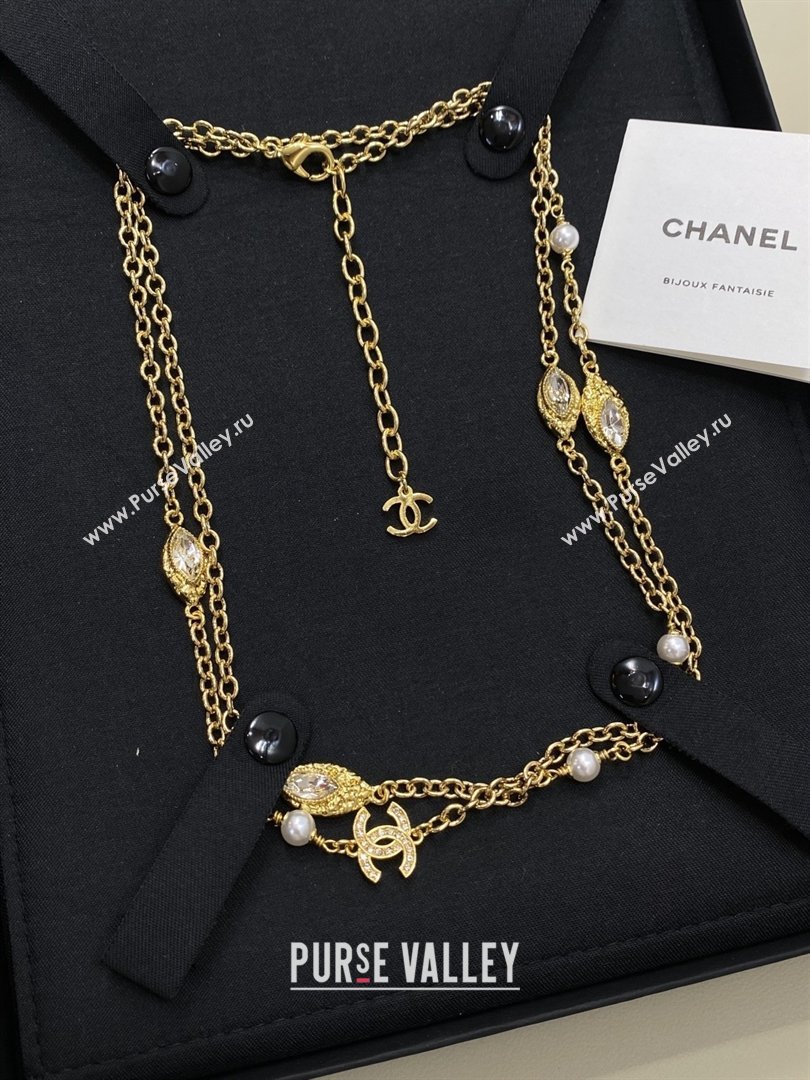 Chanel Brass Crystals Necklace CH012816 Gold 2026 (YF-26012816)